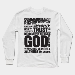 1 Timothy 6:17 Long Sleeve T-Shirt